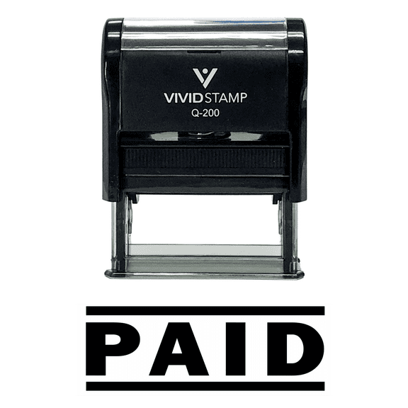 PAID Self Inking Rubber Stamp (Black) - Medium