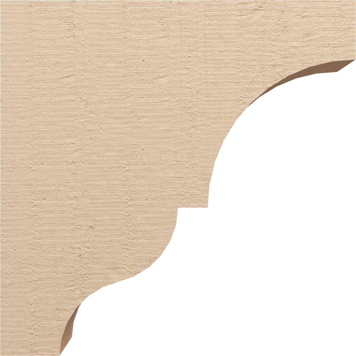 7"W x 28"D x 28"H Thin Asheboro Rough Cedar Woodgrain TimberThane Corbel, Primed Tan