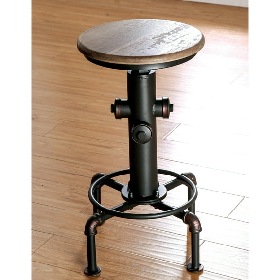 Furniture of America Folley Industrial Counter Stools - Set of 2, Black