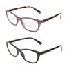 Rachel Rachel Roy 2 Pack Blue Light Reading Glasses, Black and Animal Print, 1.50 Diopter