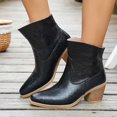thumbnail image 2 of Women's Ankle Boots Fashion Heel On Synthetic Leather Pointed Toe Casual Dress Booties for Fall Winter Comfort, 2 of 9
