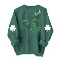 thumbnail image 2 of Mifsaly Womens St Patricks Day Sweatshirt Shamrock Graphic Long Sleeve Shirts Crewneck Heart Print Loose Dressy Casual Blouse Irish Festival Green Outfits L, 2 of 7