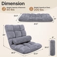 thumbnail image 6 of DKMOCO 6-Poistion Adjustable Floor Chair with Back Support, Folding Padded Floor Gaming Chair, for Meditation, Sleeping, Reading, Gaming, Grey, 6 of 8