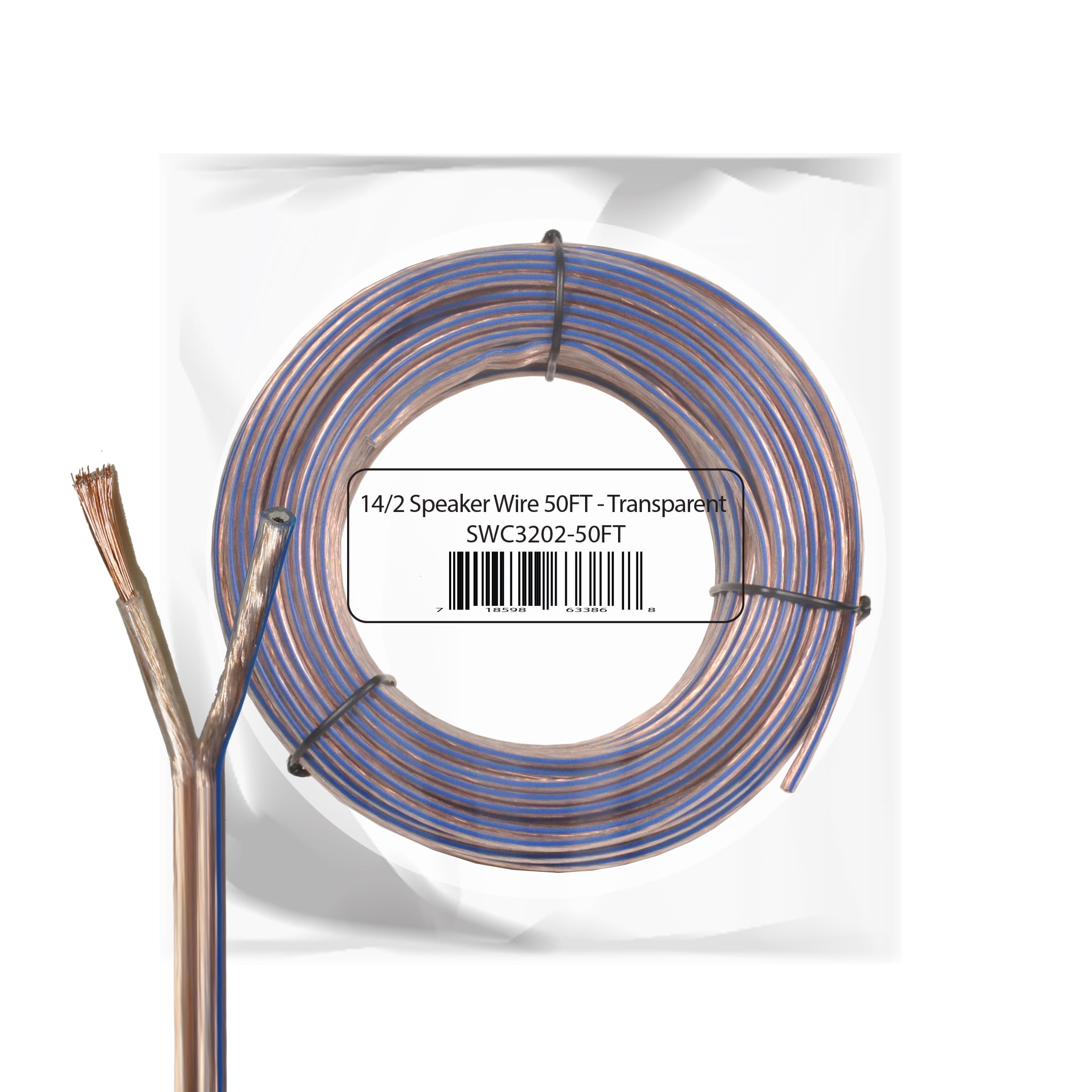 Car Home Audio Speaker Wire 14 Gauge Bulk Audio Speaker Cable Transparent 50 ft