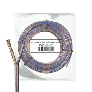onn. 30' Direct Connection Speaker Wire, Clear 