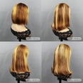 thumbnail image 3 of Highlight Ombre Bob Wig Human Hair Straight 4/27 Honey Blonde Bob Lace Front Wigs Human Hair 16 Inch 13x4 Lace Front Bob Wigs 12A Short Bob Wig 180% Density Glueless Wigs Straight Bob Frontal Wigs, 3 of 6