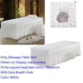 thumbnail image 2 of 190x70cm Salón de belleza ligero de mesa de Cubierta de cama con orificio facial Blanco Sunnimix Hoja de cenefa de mesa de masaje, 2 of 8