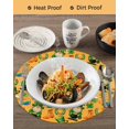 thumbnail image 3 of 15 Inch Round Placemats Set of 4, Saint Patrick's Day Non Slip Heat Insulation PP Table Mats, Orange Gnomes Hat Boot Rainbow Clovers Washable Place Mats for Kitchen Dining Party Table Decor, 3 of 7