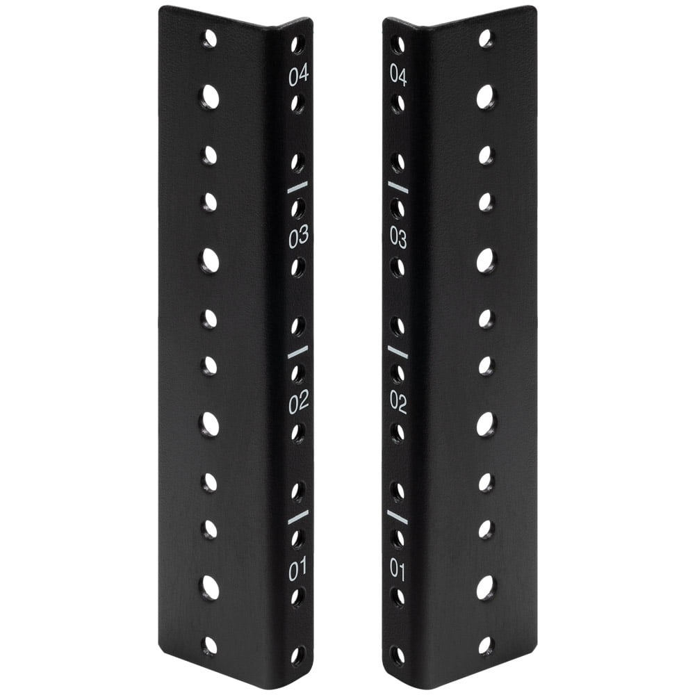 NavePoint 4U Vertical Rack Rail Pair DIY Kit with Hardware, Black