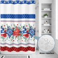 thumbnail image 4 of No Hook Shower Curtain with Built-in Rings - Red White Blue Patriotic Stars Washable Waterproof Fabric Bathroom Curtains for Hotel,Rentals, Stall 48 X 72 Inch , Eucalyptus Leaves Poppy, 4 of 9