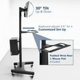 thumbnail image 4 of Mount-It! Mobile PC Workstation for Dual Monitors | Fits 13"-32" Monitors | Adjustable, 4 of 11