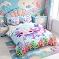 thumbnail image 2 of Manfei Cute Adorable Axolotl 7-Piece King Bedding,Watercolor Ocean Animal King Bed in a Bag,Colorful Stars Reversible, 2 of 7