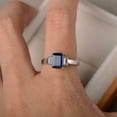 thumbnail image 5 of HeartsAndYou 2ct Natural Sapphire & Diamond Baguette Accent Trilogy Ring 14k SOLID White Gold, 5 of 8