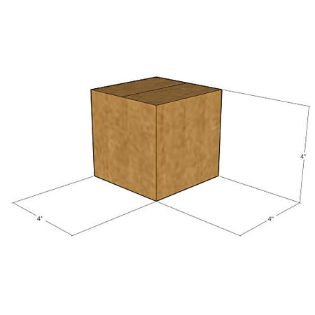 4x4x4 Kraft Brown Corrugated Shipping Boxes, 32 ECT Single-Wall, Qty 15