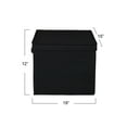 thumbnail image 2 of Household Essentials Wide Storage Box With Lid Box, 15”x15”x10”, Canvas Sides With Cardboard Reinforcement, Ideal Closet Storage Solution, Includes Handle for Easy Access, Black, 2 of 9