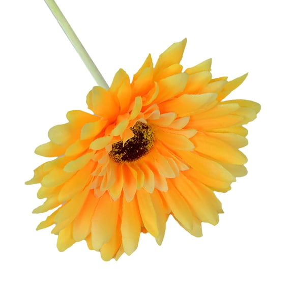 1 Pc Artificial Gerbera Daisies, Long Stem Silk Daisy Flowers, Realistic Artificial Flower Mums for Home Decor Centerpiece Wreath Supplies Wedding Bouquet, 21 Inch, Yellow