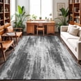 Black Gray Area Rugs 8x10ft Abstract Smoky Texture Distressed Mottled ...
