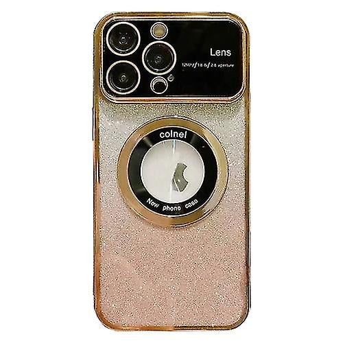 Funda de TPU con galvanoplastia y purpurina degradada Magsafe para iPhone 14 Pro con ventana grande