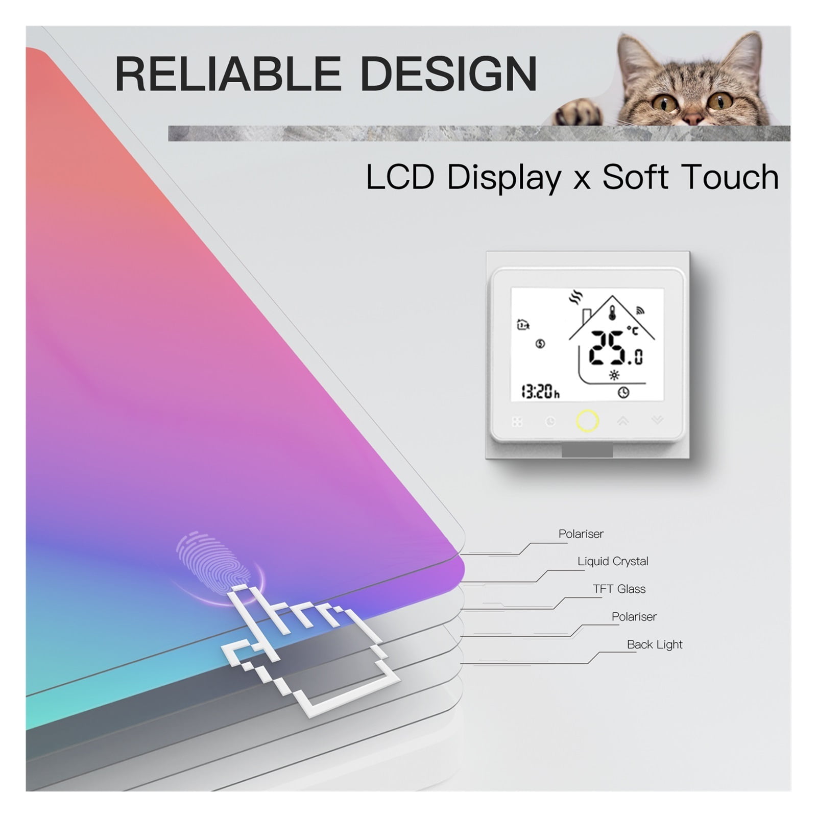 Smart Thermostat Temperature Controller, Water Electric Warm Floor Heating Water Gas Boiler Works ,Temperature calibrating