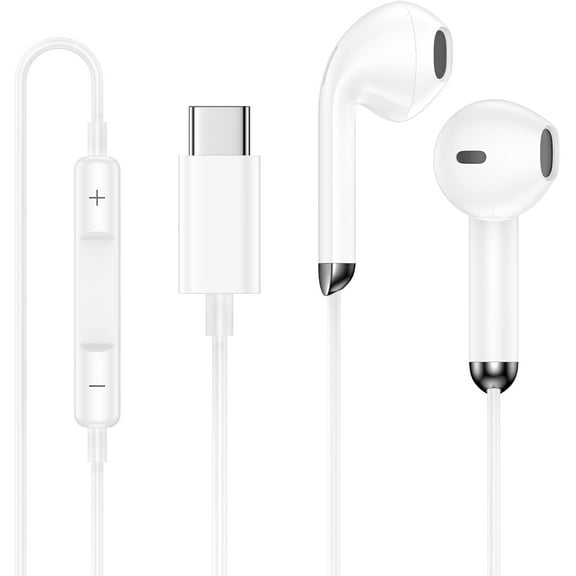 USB C for iPhone Headphones Earphones Wired for iPhone 17/17 Pro/17 Pro Max/16/16 Pro/16 Pro Max/15, Ear Buds Type C Earphones Headsets with Microphone & Remote Control for Samsung S25 S24 S23 S22