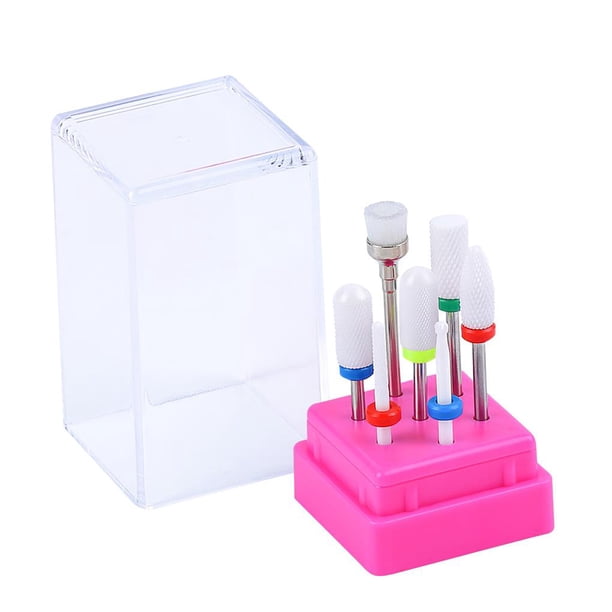 Soidarity Caja de almacenamiento de brocas de cabezal de molienda de 7 piezas Caja de brocas a prueba de polvo Caja de exhibición portátil a prueba de Juegos de manicura Numero 3 Soidarity CE003074-03