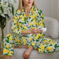 thumbnail image 6 of Haiem Lemon1 Pattern Women’s Long-sleeve Sleepwear,Sleepwear Set,2-piece Loungewear Set,Soft PJs Comfy Nightwear with Pockets-Small, 6 of 7