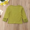 thumbnail image 5 of Douhoow Toddler Baby Girl Long Sleeve T-Shirt Spring Crew Neck Cotton Ruffles Solid Color Tops, 5 of 8