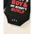 thumbnail image 6 of Kucnuzki 6 Months Newborn Baby Boys Outfit Set 12 Months Winter Clothes Long Sleeves Letter Print Hooded Romper Hoodie Top Plaid Suspender Pants Sets 2pcs Cute Clothing Gift Red, 6 of 8