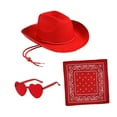 thumbnail image 1 of Sombrero de vaquero Yuyangstore Rojo para club y festival, 1 of 8
