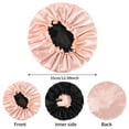 thumbnail image 5 of Topekada 2 Pack Satin Bonnet Silk Bonnet for Sleeping, Double Layer Adjustable Satin Bonnet for Natural and Curly Hair Silk Cap Hair Bonnet for Women Girls(Pink+Black), 5 of 7