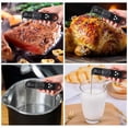 thumbnail image 2 of Digital Meat Thermometer Instant Read Waterproof Foldable Probe for BBQ Kitchen – Backlight Calibration​​, Black, 2 of 7