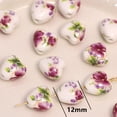 thumbnail image 5 of 10 cuentas sueltas de porcelana y cerámica con forma de corazón de 12 mm con diseño de flores para hacer joyas y pulseras, 5 of 5