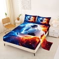 thumbnail image 2 of Erosebridal Football Ball Games Queen Sheet Sets For Kids Boys,Soccer Games Sport Theme Bed Set 4pcs, 2 of 6