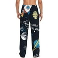 thumbnail image 3 of Easygdp Space Men's Pajama Pant, Sleep Elastic Waistband Lounge Pants - Medium, 3 of 9