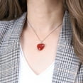 thumbnail image 3 of COAI Love Heart Silver Chain Red Agate Stone Pendant Necklace for Women, 3 of 5