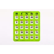 Regal Games, Bingo Set with Master Board and Calling Cards, Standard Finger-Tip Shutter Slide Cards, Green, 50 Count