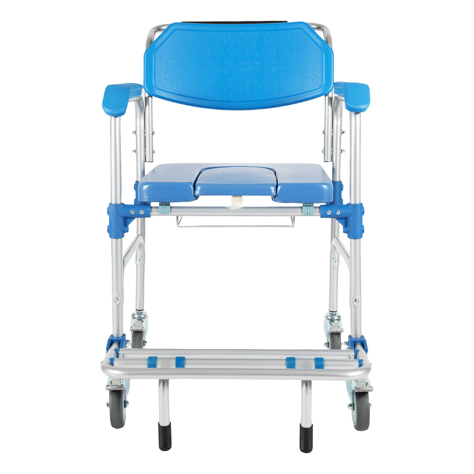Elderly Shower Wheelchair,350lb Beside Commodes,Shower Potty Transport Chair,Bath Wheelchair Hight Adjustable,Flip Up Footrests Perfect for Handicap Disabled Travel Use