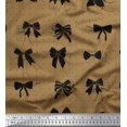 thumbnail image 1 of Soimoi Brown Velvet Fabric Bow & Dots Decor Fabric Printed Yard 58 Inch Wide, 1 of 5