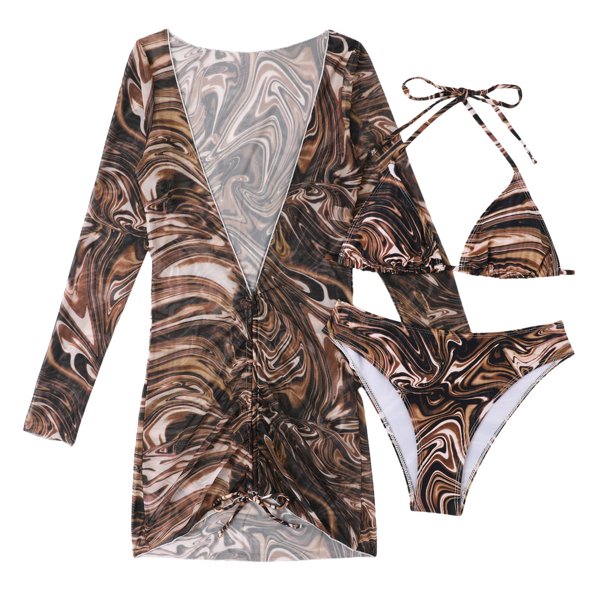 Gibobby Trajes de Baño para Mujer Bikini Sexy 2023, traje de baño para mujer, juego de Bikini estilo Push Up, traje de baño brasileño con Tanga, ropa de (Café,G)
