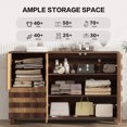 thumbnail image 5 of Leumius 55"Buffet Sideboard Cabinet Storage, Versatile Kitchen Storage Cabinet with Hand Carved Craftsmanship Featuring 2 Drawers and 3 Doors for Living Room Home Office Walnut, 5 of 9