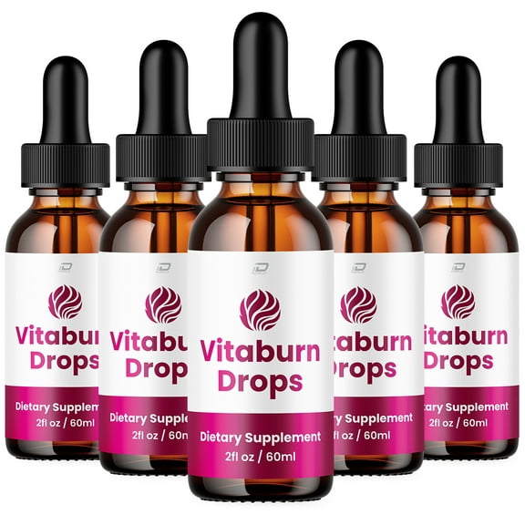 Vitaburn Drops – VitaburnDrops Extra Strength All Natural Healthy Organic Support, 5 Pack, 5 Month Supply