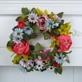 thumbnail image 3 of Godderr Peony Small Silk Flower Blossoms Wreath Door Decoration Garland Simulation Decoration Wreath 15.75inch, 3 of 6