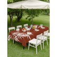 thumbnail image 4 of Outdoor Tablecloth with Umbrella Hole for Patio/Picnic/Party/Camping, Eastern Leaves Waterproof Table Cloth Rectangle Table Cover Washable, Vintage Red Brown Natural Branches Plants (60"x 120"), 4 of 9