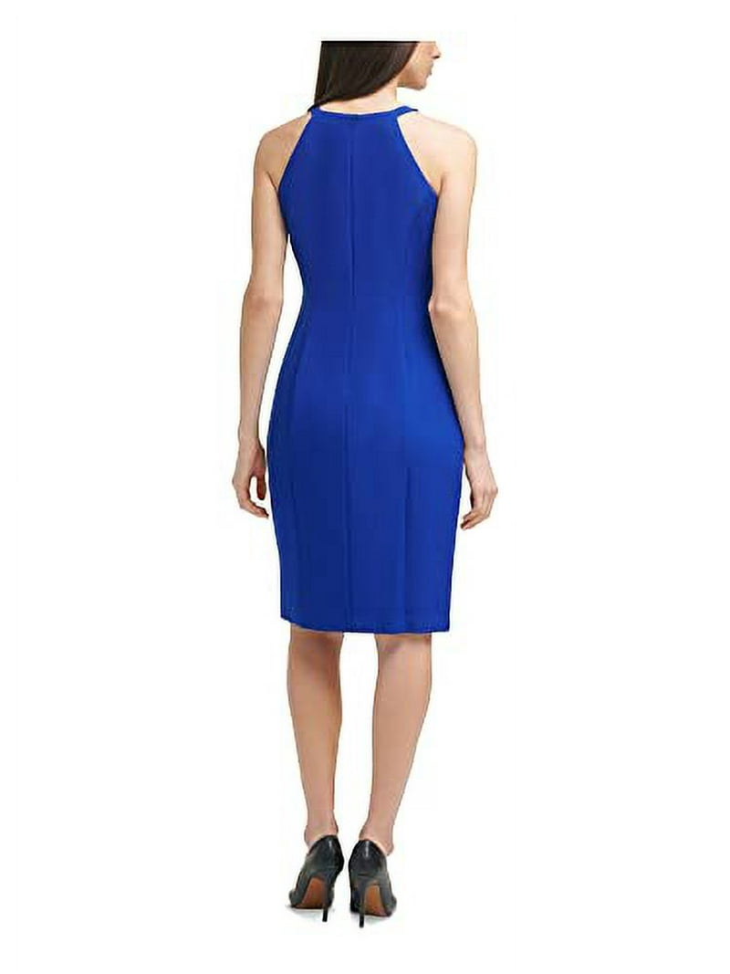 Vince Camuto Women's Halter Neck Laguna Crepe Body Con Dress Blue Size 8 -  Walmart.com