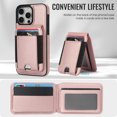 thumbnail image 4 of Wallet Case Compatible with iPhone 16 Plus for Men Women, Detachable Magnetic Wallet PU Leather Shockproof Rugged Phone Case with Kickstand Card Slots RFID Blocking for iPhone 16 Plus,Rosegold, 4 of 8