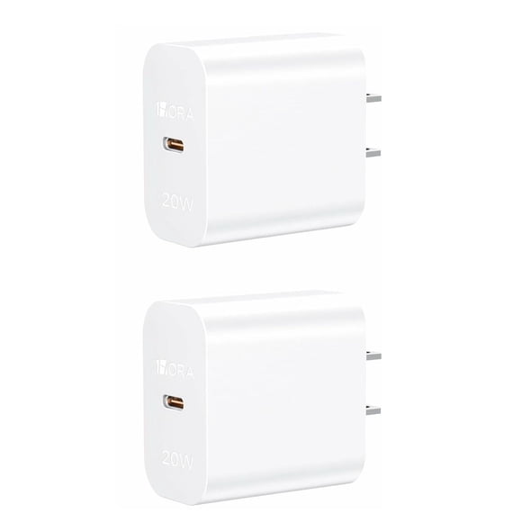 1 Hora 2 Unidades Cargador Tipo C, Cargador 20W Carga Rápida USB C Portátil Compatible con iPhone 15