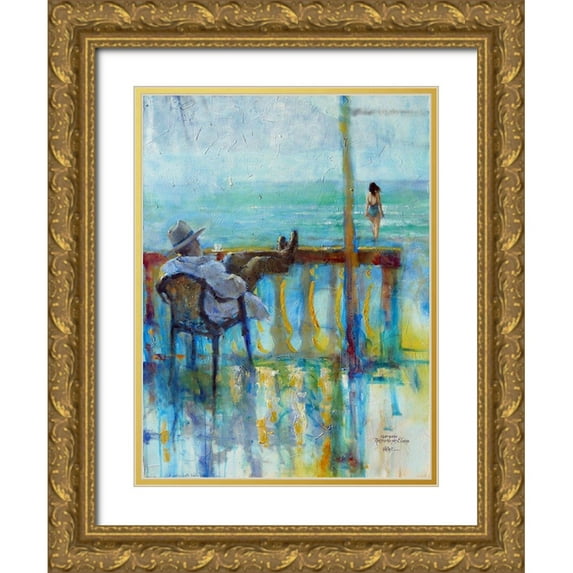 Zakrynycny, Viktor 19x24 Gold Ornate Wood Framed with Double Matting Museum Art Print Titled - Memories from Gargano