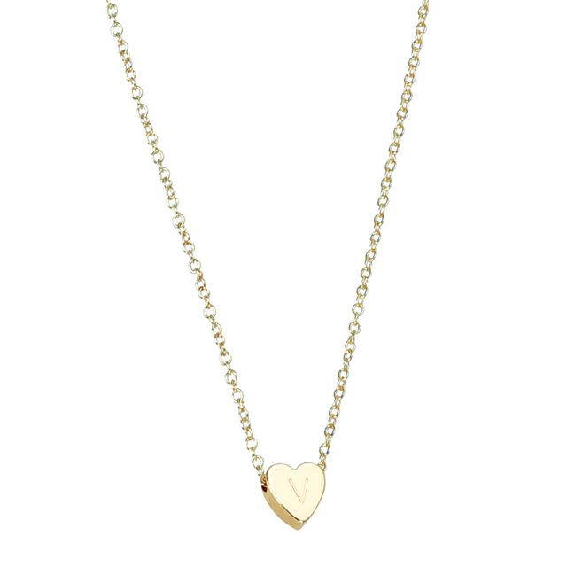 Uinagy Collier Amour Lettres Anglaises Simples et à la Mode en Forme de Cœur Diamant