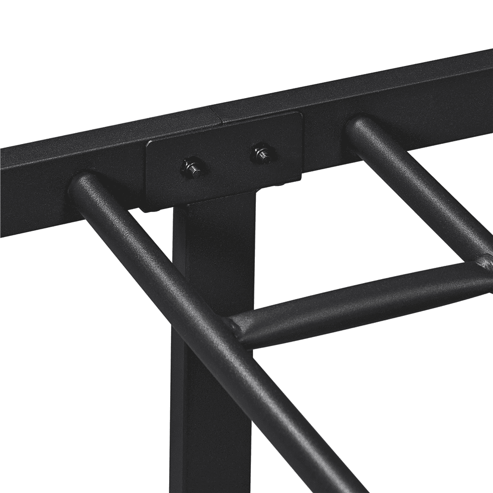 Renwick Modern Scroll Metal Platform Twin Bed for Adult, Black