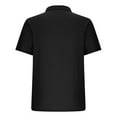 thumbnail image 5 of Bzhegqhd Men's Pullover Solid Color Button Short Sleeve Turndown Collar Blouse Shirt, 5 of 6